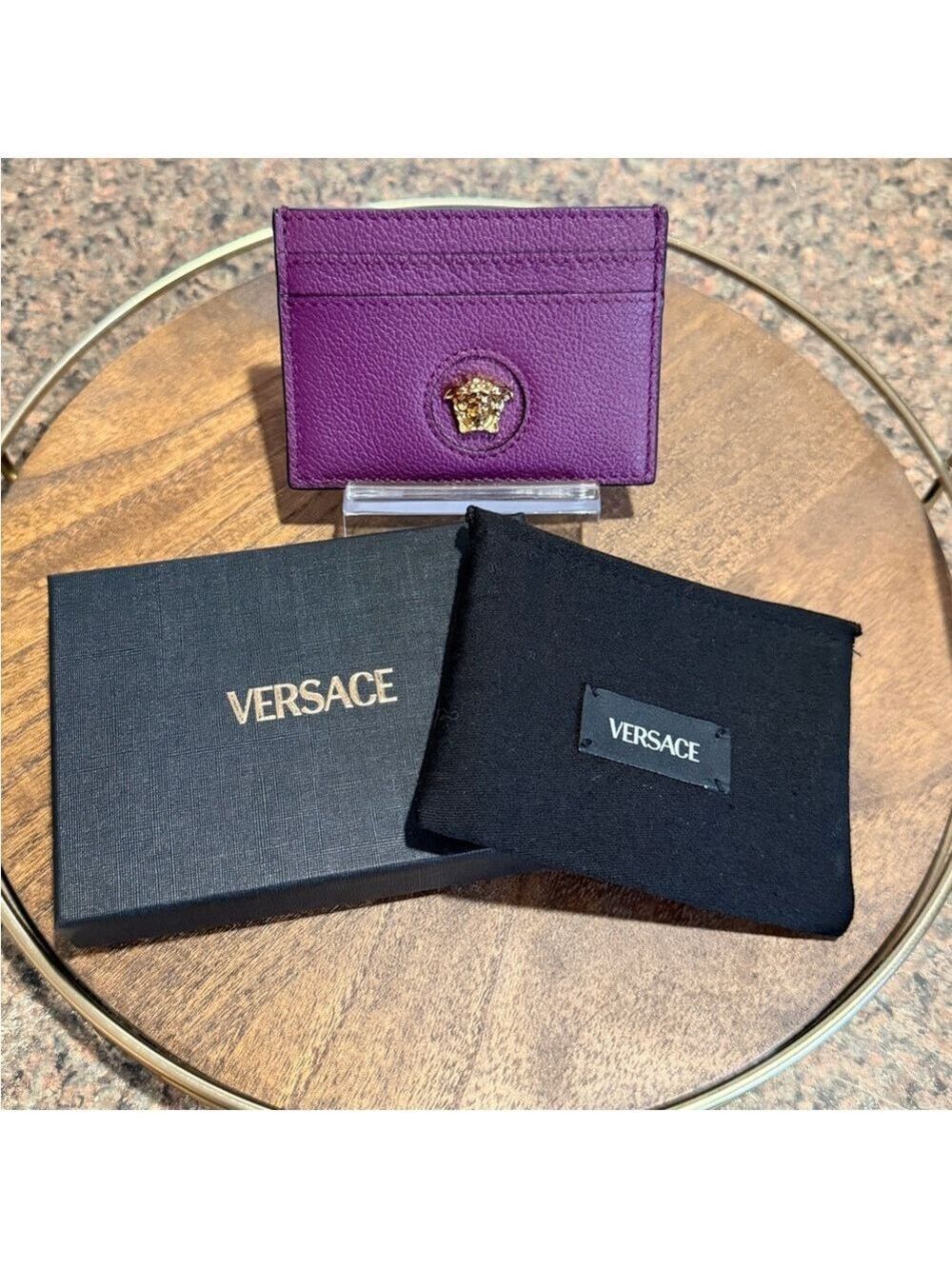 Versace La Medusa Purple Card Holder